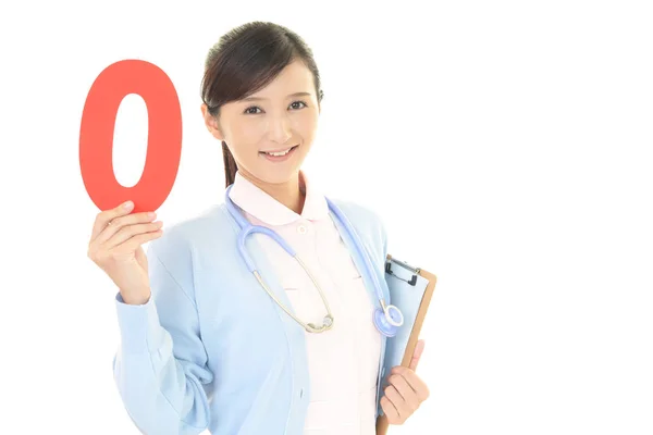 Smiling Female Nurse Number — Stock Photo, Image