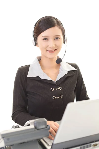 Callcenter Frau Mit Headset — Stockfoto