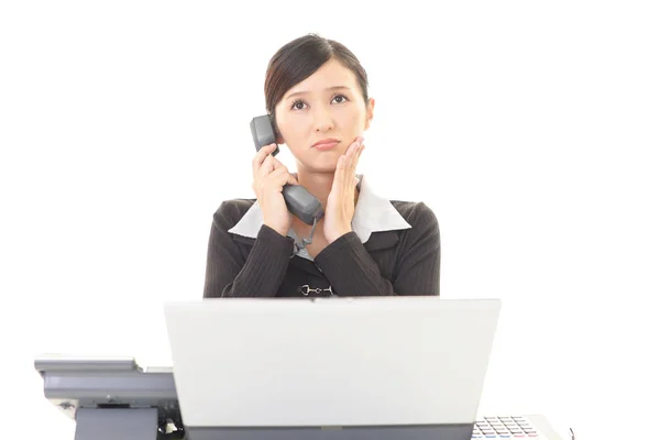 Mujer Negocios Con Teléfono — Foto de Stock