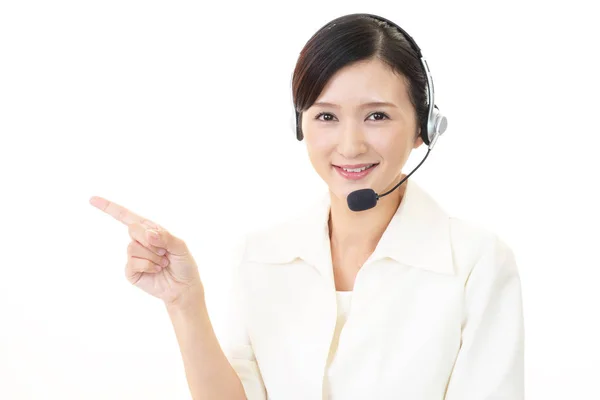 Operador Call Center Sorridente — Fotografia de Stock