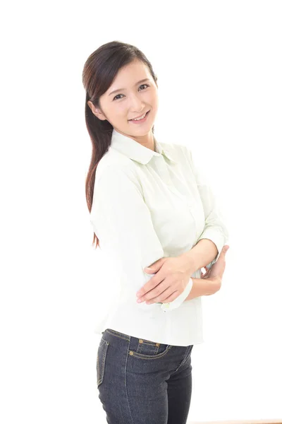 Beautiful Woman Her Arms Folded — Stock Photo, Image