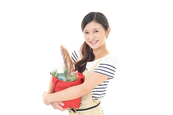 Asian Housewife Apron — Stock Photo, Image