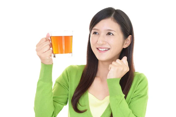 Young Woman Drinking Tea — Stock Photo, Image