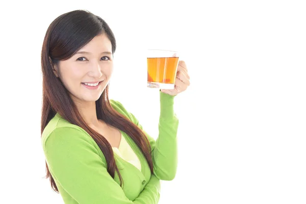 Young Woman Drinking Tea — Stock Photo, Image