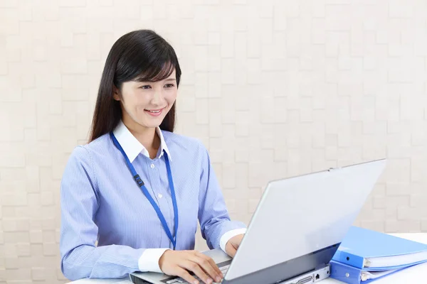 Business Woman Working Laptop — Stock Photo, Image