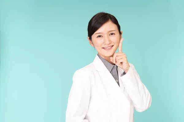 Asian Pharmacist White Robe — Stock Photo, Image