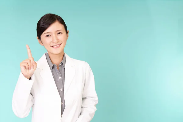 Asian Pharmacist White Robe — Stock Photo, Image