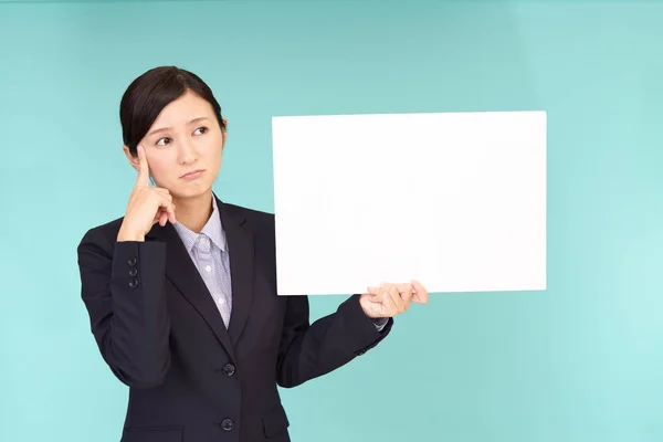 Retrato Mujer Negocios Que Incómoda —  Fotos de Stock