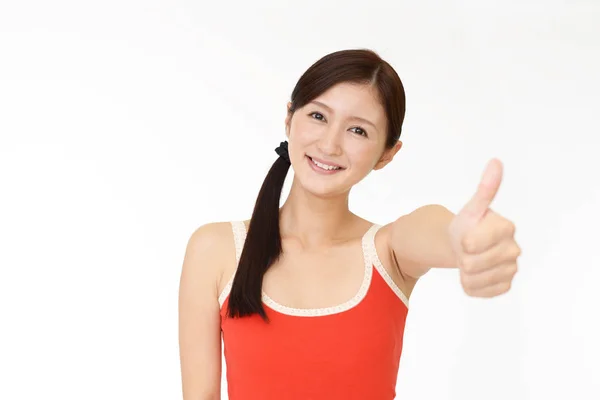 Woman Showing Thumbs Sign — Stock Photo, Image