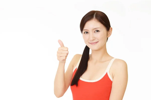 Woman Showing Thumbs Sign — Stock Photo, Image