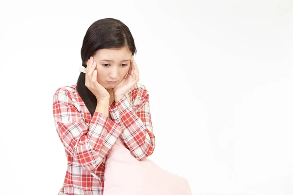 Mujer Que Tiene Dolor Cabeza —  Fotos de Stock