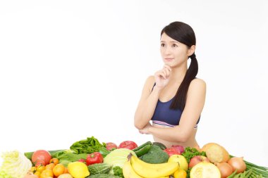Asyalı Genç kadın Diyet