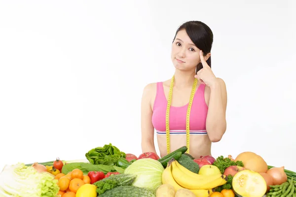 Asiática Jovem Mulher Dieta — Fotografia de Stock