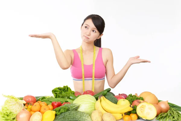 Asiática Jovem Mulher Dieta — Fotografia de Stock