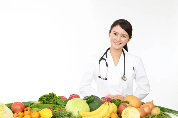 Arztbild Mit Obst Und Gemüse — Stockfoto