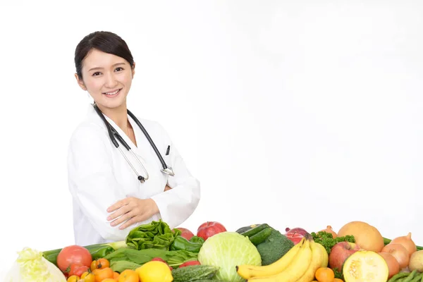 Arztbild Mit Obst Und Gemüse — Stockfoto
