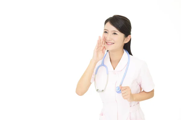 Vrouwelijke Verpleegster Die Juichen — Stockfoto
