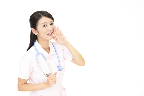Enfermeira Que Está Aplaudindo — Fotografia de Stock