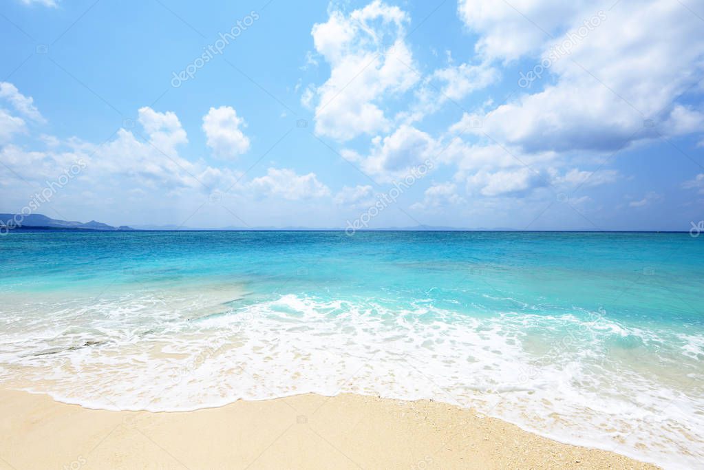 Summer sky and beautiful beach of Okinawa