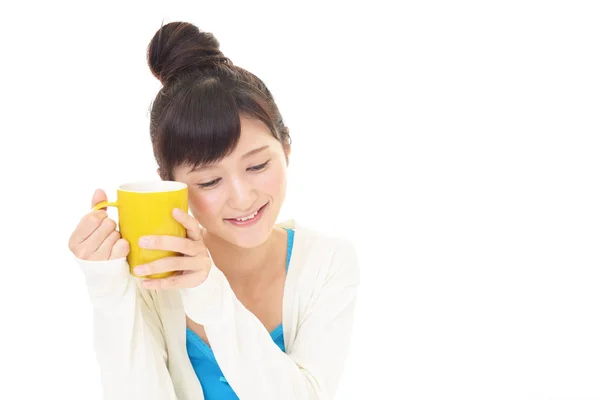 Mujer Que Disfruta Pausa Del Café — Foto de Stock