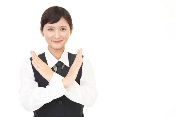 Vrouw Vertoont Het Verbod — Stockfoto