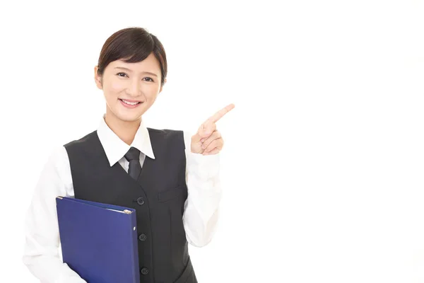 Business Woman Pointing Her Finger — Stock Photo, Image