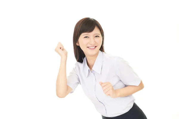 Young Woman Who Poses Happily — Stock Photo, Image