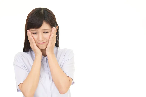 Frau Die Schwierigkeiten Ist — Stockfoto