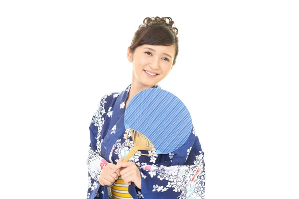 Fiatal Vonzó Japán Yukata — Stock Fotó