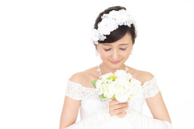 güzel bir gelin buketi ile