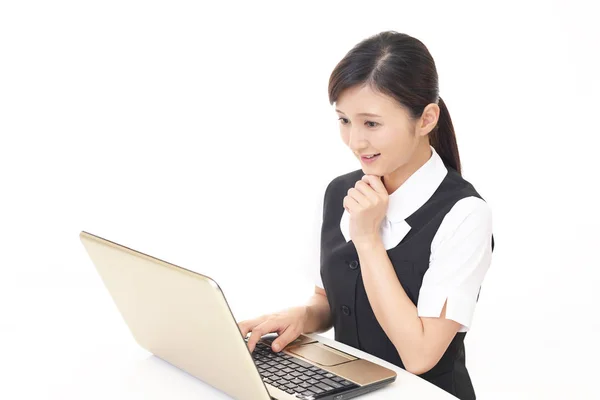 Business Woman Working Laptop — Stock Photo, Image