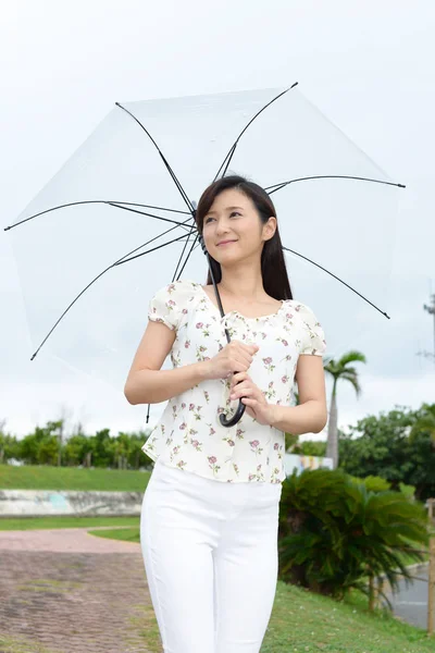 Jovem Com Guarda Chuva — Fotografia de Stock