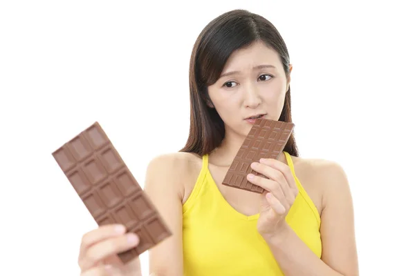 Asiática Jovem Mulher Dieta — Fotografia de Stock