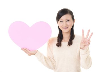 Üç numaralı jest gösterilen genç kadın portresi