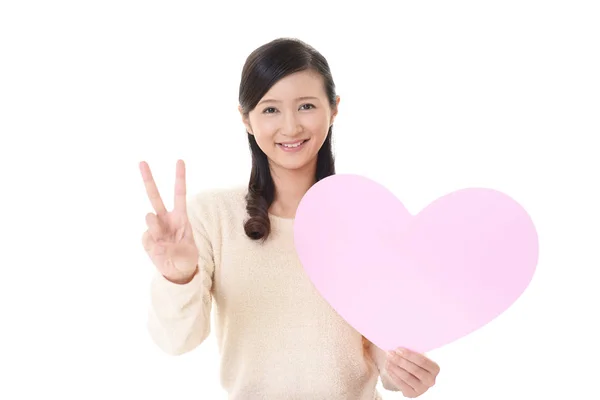 Portrait Young Woman Showing Number Two Gesture — Stock Photo, Image