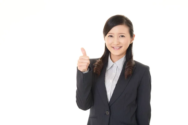 Business Woman Showing Thumbs Sign — Stock Photo, Image