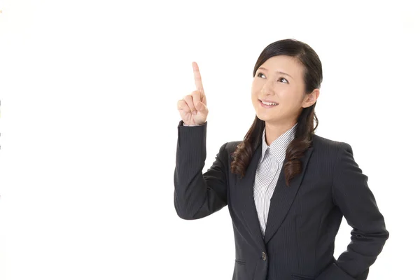 Business Woman Pointing Her Finger — Stock Photo, Image