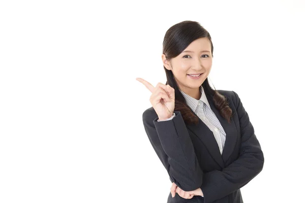 Business Woman Pointing Her Finger — Stock Photo, Image