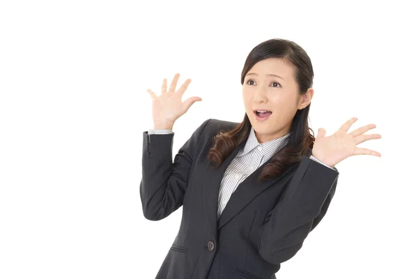 Business Woman Who Surprised — Stock Photo, Image