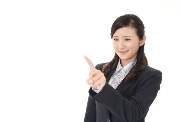 Aziatische Business Woman Wijzend — Stockfoto