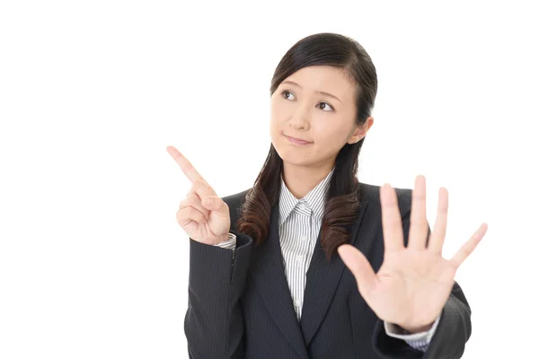 Woman Making Stop Sign — Stock Photo, Image