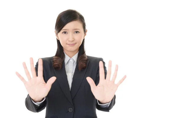 Mujer Haciendo Señal Stop —  Fotos de Stock