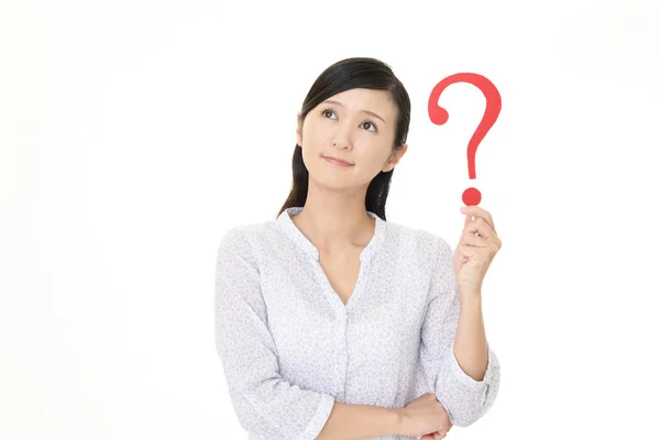 Woman Question Mark — Stock Photo, Image