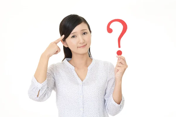 Woman Question Mark — Stock Photo, Image