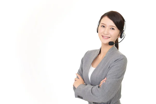 Smiling Call Center Operator — Stock Photo, Image