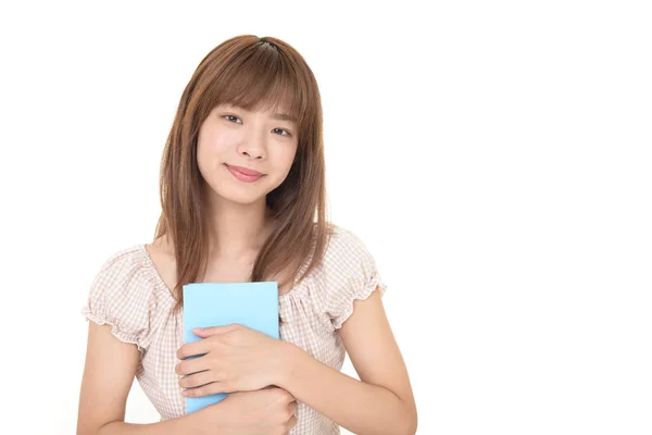 Smiling Young Woman Isolated White Background — Stock Photo, Image