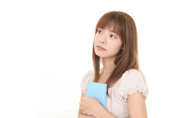 Relaxed Young Woman Isolated White Background — Stock Photo, Image