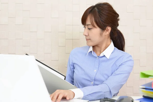 Working Business Woman Her Office — Stock Photo, Image