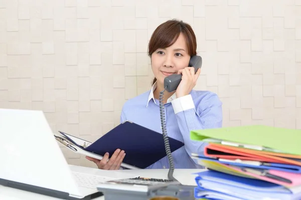 Working Business Woman Her Office — Stock Photo, Image