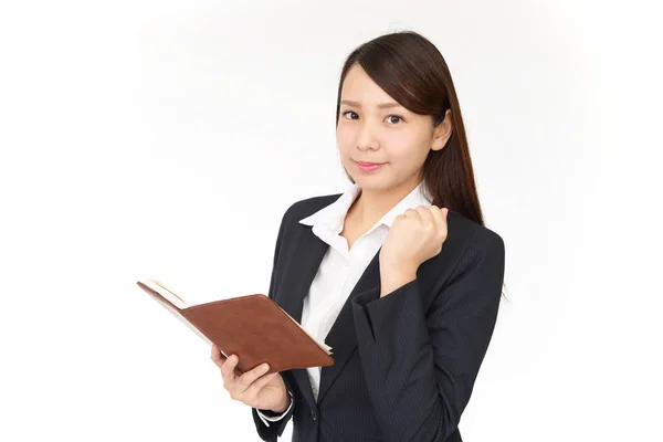 Business Woman Who Checks Schedule — Stock Photo, Image